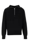 COURRÈGES BLACK WOOL BLEND SWEATER