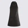 Courrèges Textured Fabric Knee Length Dress With Front Pockets In Black