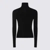 Courrèges Zipped Mockneck Sweater In Black