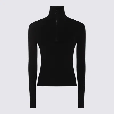 COURRÈGES BLACK WOOL KNITWEAR