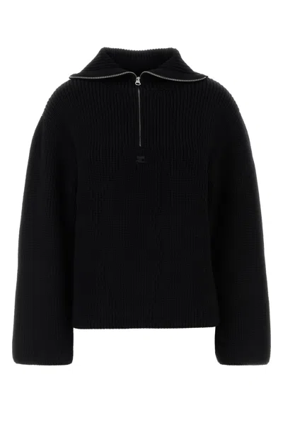 Courrèges Courreges Black Wool Oversize Sweater
