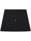 Courrèges Twill Mini Skirt With Zipper In Black