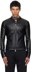 Courrèges Black Zipped Biker Faux-leather Jacket In Black