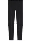 Courrèges Zip Wool Blend Pants In Black