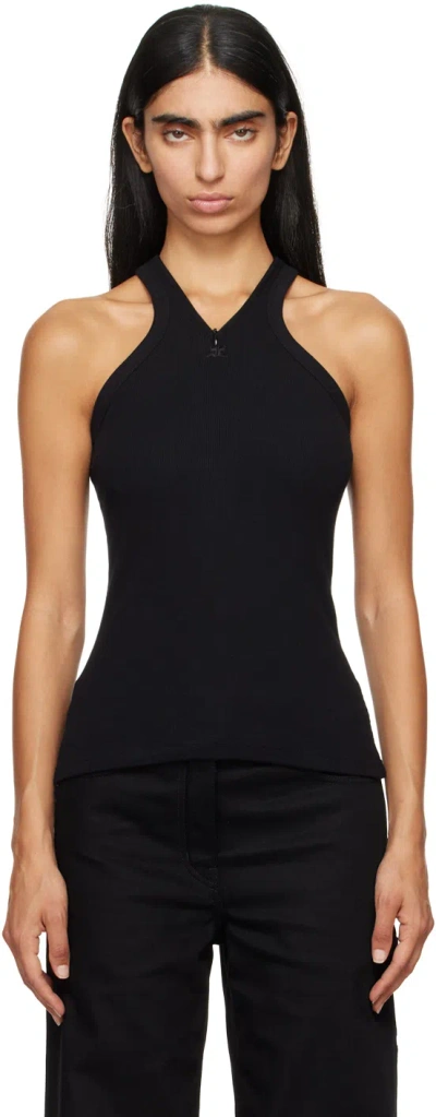 COURRÈGES BLACK ZIPPED TANK TOP