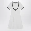 Courrèges Ribbed Cotton Mini Dress With Logo Embroidery