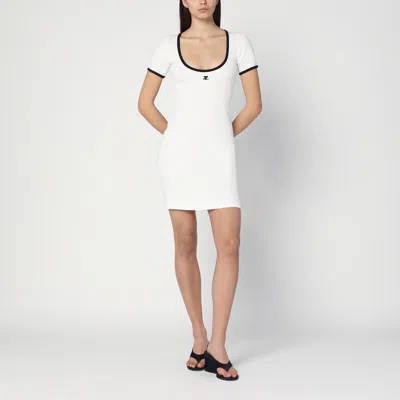COURRÈGES BLACK/WHITE MINI DRESS IN COTTON