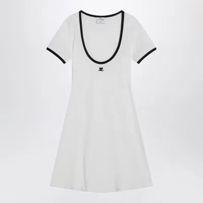 Courrèges Black/white Mini Dress In Cotton