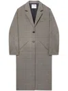 Courrèges Cocoon Checked Coat In Black