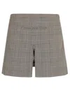 Courrèges High-waisted Checked Pattern Mini-skirt With Front Slit In Black