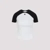 Courrèges Circle Contrast White And Black Cotton T-shirt In White