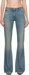 Courrèges Blue Bootcut Jeans In Blue