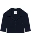 Courrèges Blue Cotton Crop Polo With Logo In Blue