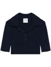 Courrèges Blue Cotton Crop Polo With Logo