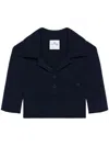 Courrèges Blue Cotton Crop Polo With Logo In Blue