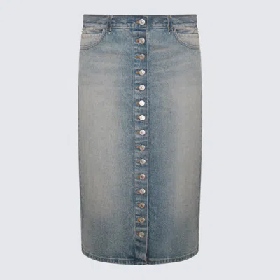 Courrèges Blue Cotton Denim Skirt