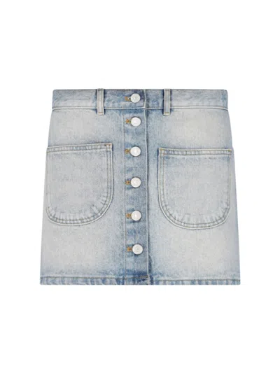 Courrèges Blue Denim Mini Skirt