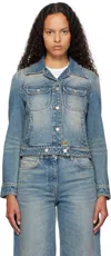 Courrèges Blue Denim Trucker Jacket In 7052 Vintag Med Blue