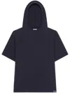 Courrèges Courregès Cotton Hooded T-shirt In Blue