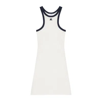 COURRÈGES COURRÈGES BLUE FITTED MINI DRESS
