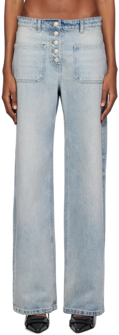 Courrèges Blue Multiflex Jeans In 7011 Light Blue Wash
