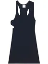 Courrèges Courreges Black Cotton Mini Dress In Blue