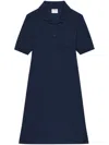 Courrèges Blue Navy Short-sleeve Mini Dress In Blue