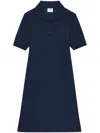 Courrèges Blue Navy Short-sleeve Mini Dress In Blue
