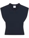 Courrèges Courreges Women Cropped Sleeveles Sweater In Blue