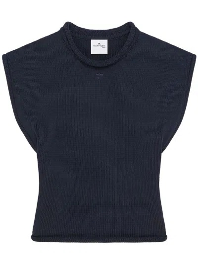 COURRÈGES COURRÈGES CROPPED SLEEVELES SWEATER CLOTHING