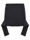 Courrèges Reversed Belt Satin Mini Skirt In Blue