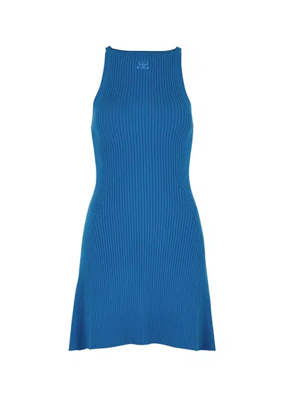 Courrèges Blue Ribbed-knit Mini Dress
