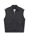 Courrèges Blue Solid Shirt Collar Jacket In Blue
