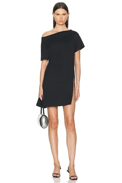 COURRÈGES BOAT NECK BODY COTTON MINI DRESS