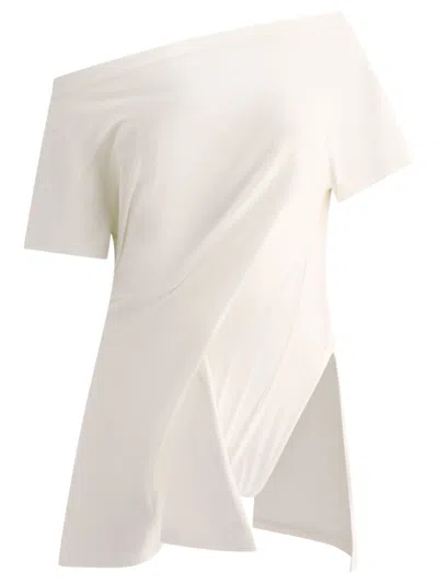 Courrèges Boat-neck Mini Dress Dresses In White