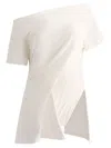 Courrèges Boatneck Cotton Mini Dress In White