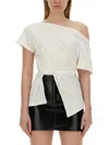 Courrèges Boat Neck T-shirt In Neutral