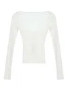Courrèges Scoop-back Ribbed-knit Top In White