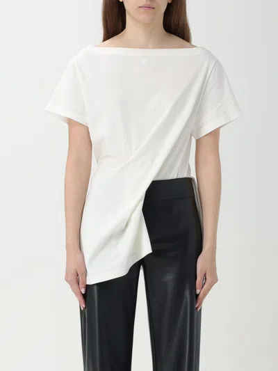 Courrèges White Boatneck Bodysuit In 0001 Heritage White
