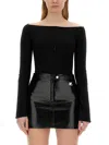 Courrèges Courreges Woman Bodysuit Black Size M Viscose, Elastane In Nero