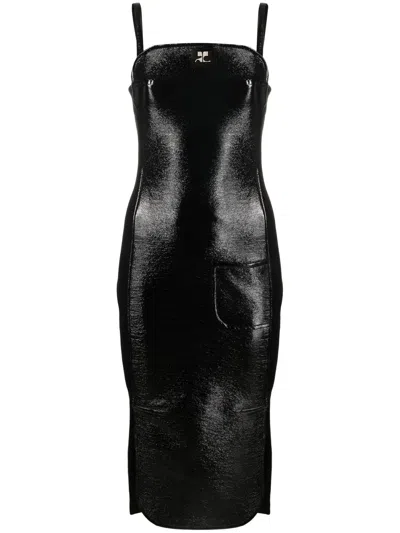 Courrèges Bodycon Panelled Dress In Black