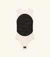 Courrèges Bodysuit Illusion Circle Satin In Black