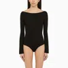 Courrèges Black Viscose Bodysuit With Cut-out In Black