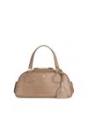Courrèges Structured Shoulder Bag With Detachable Strap And Top Handles In Neutral