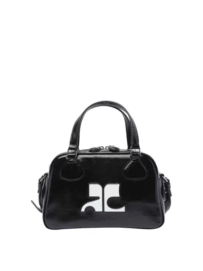 Courrèges Reedition Naplack Bowling Bag In Black