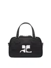 Courrèges Structured Black Bowling Bag With Versatile Carrying Options In Black