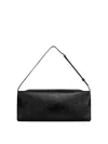 Courrèges Rectangular Leather Shoulder Bag With Adjustable Strap In Black