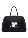 Courrèges Black Heritage Leather Weekender Bag In Black