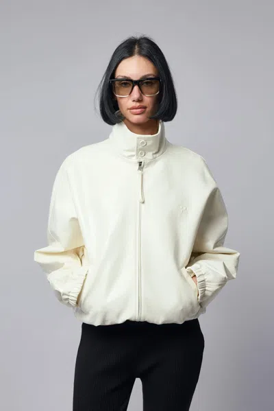 Courrèges Bomber Jacket Vinyl Zipped | 126cbl341vy0014 | Light Bones In White