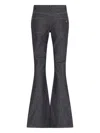 Courrèges High-waisted Flared Denim Jeans With Contrast Stitching In Black